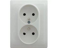 Kos Elektro System KOS Dvivietis lizdas su įžeminimu 16A, baltas (510436)