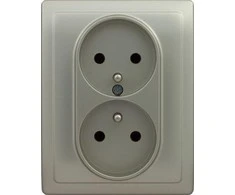 Kos Elektro System KOS Dvigubas Vena lizdas žemės 16A 250V satino (515036)