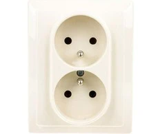 Kos Elektro System KOS Dvivietis VenA lizdas žemės 16A 250V kremas (510336)