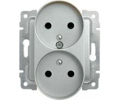 Kos Elektro System KOS Dvivietis Vena lizdas žemės 16A satino (515047)