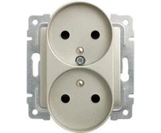 Kos Elektro System KOS Dvivietis Vena lizdas žemės 16A kremas (510347)