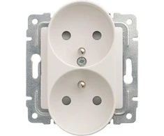 Kos Elektro System KOS Dvigubas VenA lizdas įžeminimo 16A 250V, balta (510447)