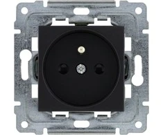 Kos Elektro System KOS Vieno lizdo Dante su / U 16A su takelio diafragma juoda (450934)