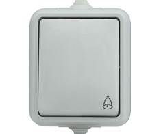 KOS Hidro Line bell mygtukas vieno hermetikos IP44 balta (120404)