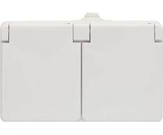 Kos Elektro System KOS TROL LINE Hermetics lizdas dvivietis su / U 16A IP44 su plonas baltas (100436)