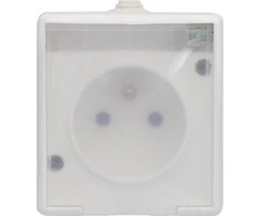 Kos Elektro System KOS TROL LINE Single- Z / U 16A IP44 su skaidria balta atvara (100132)