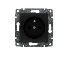 Kos Elektro System 510934 VENA Vienvietis lizdas su įžeminimu su srovės kelio sklende be rėmo 2P+Z 16A 250V matinė juoda 510934