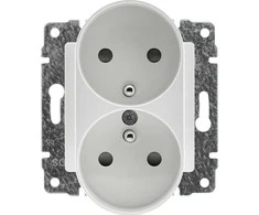 Kos Elektro System 520447 VENA2 Dvigubas lizdas su/su langinėmis balta 520447