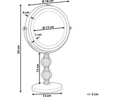 Kosmetikos veidrodis Beliani Lumarko Kosmetikos veidrodis LED ø 18 cm aukso CLAIRA!