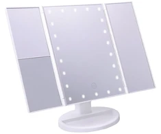 Jocca kosmetikos veidrodis sulankstomas trigubas su LED apšvietimu Makeup baltas
