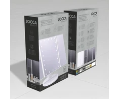 Jocca kosmetikos veidrodis sulankstomas trigubas su LED apšvietimu Makeup baltas