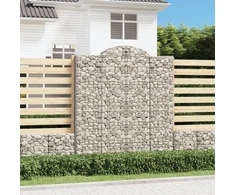 Išlenkti gabiono krepšiai, 9vnt., 200x50x220/240cm, geležis
