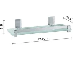 Gedy stiklinė lentyna 30x14.6x5.8 debesis