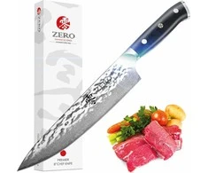 Kozygear KozyGear Premier 8" 33cm Chef's Messer gehämmert Japan Super