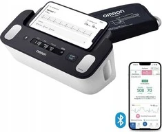 Kraujospūdžio matuoklis Omron Complete HEM-7530T-E3 EKG 2w1 BT baltai-juodas