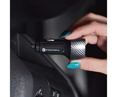 Automobilinis įkroviklis Forcell F-Energy Carbon 2 x USB A QC3.0 3A 36W CC50-2A juodas
