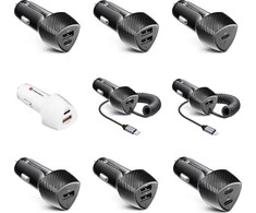 Įkroviklis automobilinis Forcell (CC50-1A1C) (1xUSB-C; 1xUSB; 5A 38W) baltas