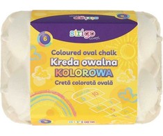 Strigo Oval šaligatvio kreida, 6 spalvos