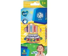 SUPER JUMBO ASTRA BABY apvalios pieštukų kreidelės - 6 spalvų