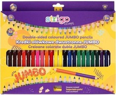 Strigo Jumbo dvipusės spalvotos kreidelės, 24 vnt. (48 spalvų)