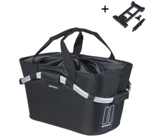 Basil BASIL CLASSIC CARRY ALL REAR BASKET MIK 22L MIK sistema (paruošta naudoti), vientisa juoda (NAUJA 2025)