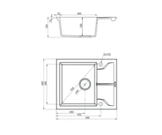 Deante granitinė virtuvinė plautuvė Deante Andante, ZQN_211A, Graphite
