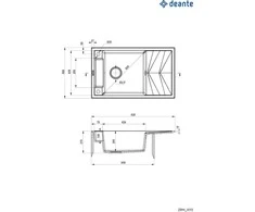 Deante granitinė virtuvinė plautuvė su magnetais Deante Magnetic ZRM S113, Metallic pilkas