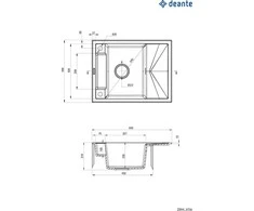 Deante granitinė virtuvinė plautuvė su magnetais Deante Magnetic ZRM S11A, Metallic pilkas