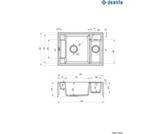 Deante granitinė virtuvinė plautuvė su magnetais Deante Magnetic ZRM A503, Alabaster