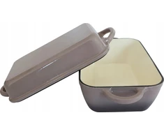 KRISBERG emaliuotas ketaus skrudintuvas 2in1 3.8L+2.3L Pilka KRISBERG KS-7725