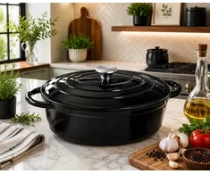 KRISBERG Emaliuota ketaus kepimo forma 33 cm 6,4 l juoda (7760)