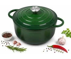 KRISBERG EMALIOWANY Puodas ŻELIWNY 24cm 4,2L Žalias 7751
