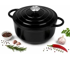 KRISBERG Emaliowany puodas żeliwny 28cm 5,9L juoda (7729)