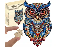 Išskirtinė įdomi medinė dėlionė - Pelėda Kruzzel 24551