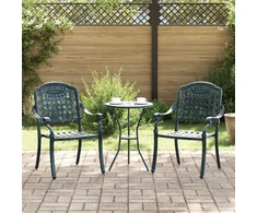 Sodo Kėdė 2 pcs Žalia 55 x 56,5 x 91cm Aliuminis