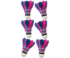 Kubisport Badmintono lėkštukai su plunksnomis, plunksnų rinkinys, spalvoti, 6 vnt. (Kub_05-GCS6K)