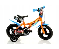 Kubisport Dviračio vaikams 12 colių Hot Wheels šoniniai ratukai laisvaeigė Dino Bikes (Kub_05-CSK5123K/HW)