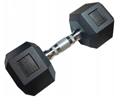 Kubisport Vienarankė šešiakampė guminė hantelė svarelis tvirtas 12,5kg (Kub_05-CB12/5HEX)