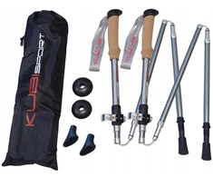 Kubisport Kije kijki trekkingowe składane 5-częściowe regulowane 115-135 cm (Kub_05-LTH134K)