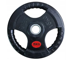 Kubisport Olimpinis svorio diskas su rankenomis, guminis, 15 kg, 50 mm (Kub_05-CWRUB15)