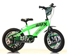 Kubisport Vaikiškas dviratis 14 colių BMX juodas, šoniniai ratukai, stabdys Dino Bikes (Kub_05-CSK5145K-CRN)