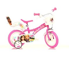 Kubisport Vaikiškas dviratukas 12 cali Barbie dla dziewczynki koszyk Dino Bikes (Kub_05-CSK5124K/BA)