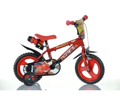 Kubisport Vaikiškas dviratukas 12 cali Zygzak McQueen Cars auta kółka boczne Dino Bikes (Kub_05-CSK5123K/CS3)