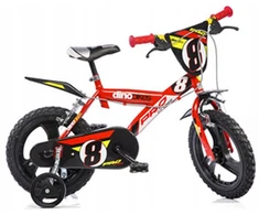 Kubisport Vaikiškas dviratukas 14 cali raudona kółka boczne hamulec Dino Bikes (Kub_05-CSK5143K-CRV)