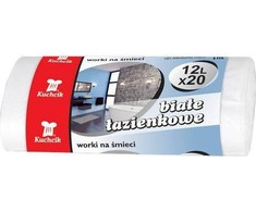 Šiukšlių maišai Kuchcik balti 9 mikronų, 12L, 20vnt