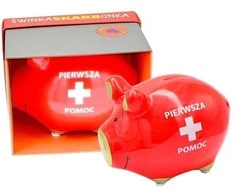 KUKARTKA Maža kiaulytė taupyklė Pirmoji pagalba