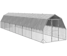 vištienos bėgimas su stogu 2,5x12x2,25 m cinkuoto plieno