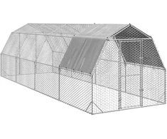 vištienos bėgimas su stogu 2,5x8x2,25 m cinkuoto plieno