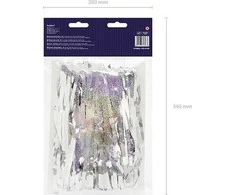 Party Deco Sidabrinės holografinės folijos užuolaida-lietutis 90x250cm
