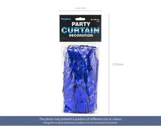 Party Deco Mėlynos folijos užuolaida-lietutis 90x250c